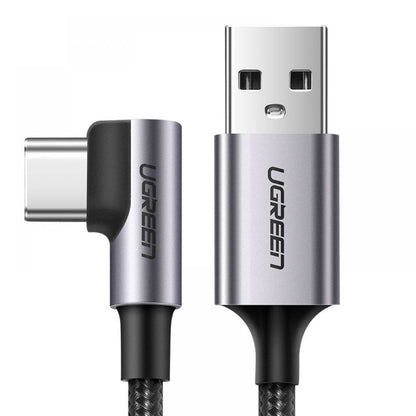 Daten- und Ladekabel USB-A - USB-C UGREEN US284 Angled, 18W, 0,5m, Grau