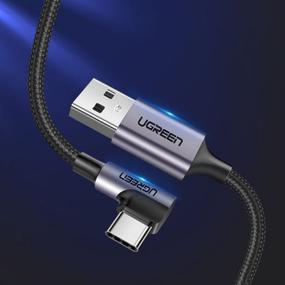 Daten- und Ladekabel USB-A - USB-C UGREEN US284 Angled, 18W, 0,5m, Grau