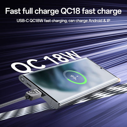 Daten- und Ladekabel USB-A - USB-C Yesido CA135C, 18W, 1.2m, Schwarz