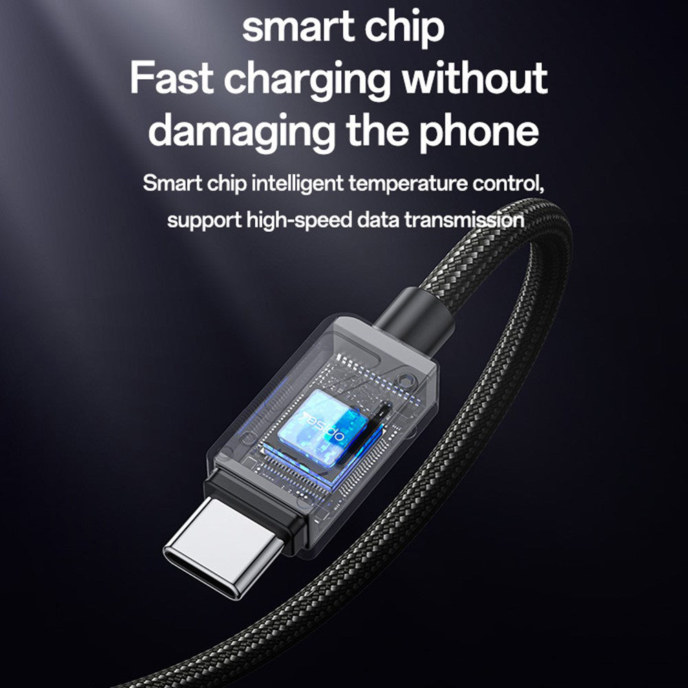 Daten- und Ladekabel USB-A - USB-C Yesido CA135C, 18W, 1.2m, Schwarz