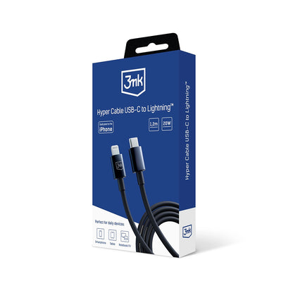 Cavo Dati e Ricarica USB-C - Lightning 3MK Hyper, 20W, 1.2m, Nero