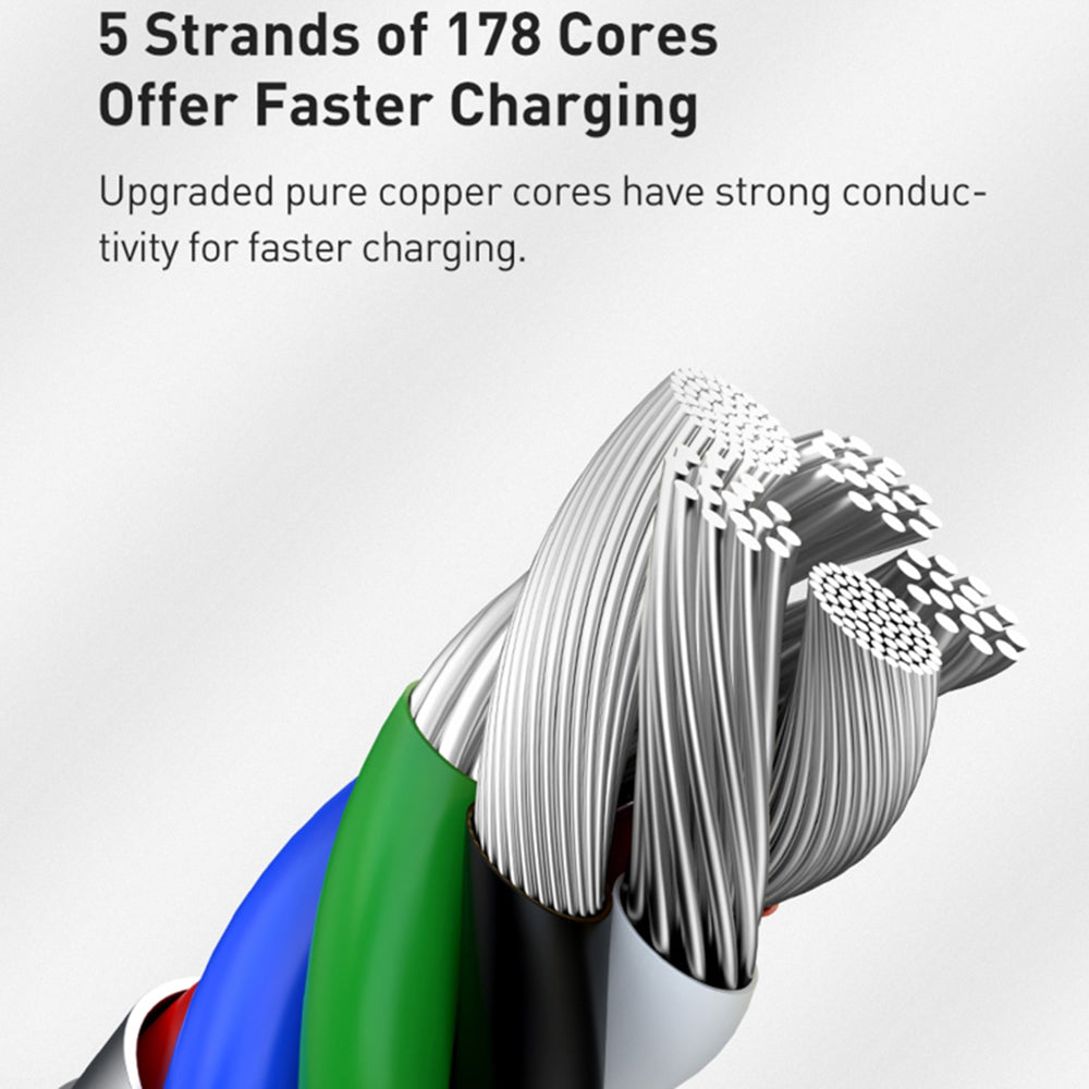 Câble de Données et de Charge USB-C - Lightning Baseus Cafule Metal, 20W, 1m, Vert CATLJK-A06