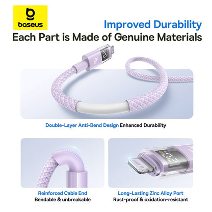 Cavo Dati e Ricarica USB-C - Lightning Baseus Display 2, 20W, 2m, Viola P10382703511-01