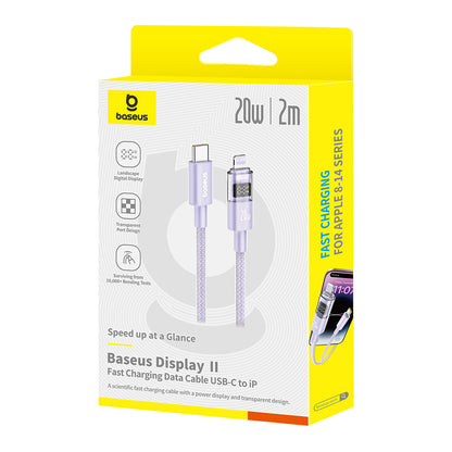 Cavo Dati e Ricarica USB-C - Lightning Baseus Display 2, 20W, 2m, Viola P10382703511-01