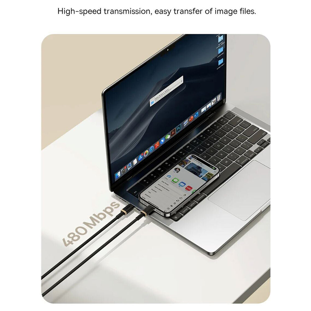 Cavo Dati e Ricarica USB-C - Lightning Baseus Dura Series, 20W, 1m, Rosso Nero P10377800U01-01