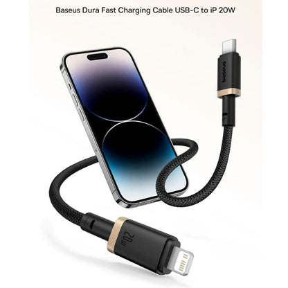 Cavo Dati e Ricarica USB-C - Lightning Baseus Dura Series, 20W, 2m, Oro Nero P10377800U01-02