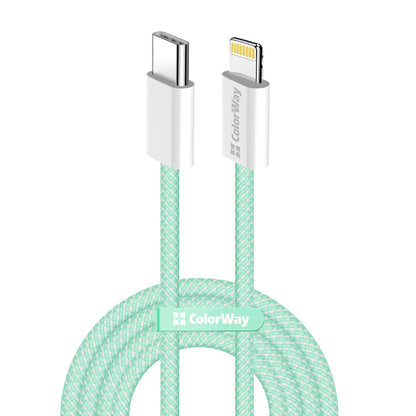 Cavo Dati e Ricarica USB-C - Lightning ColorWay CW-CBPDCL061, 27W, 1m, Verde