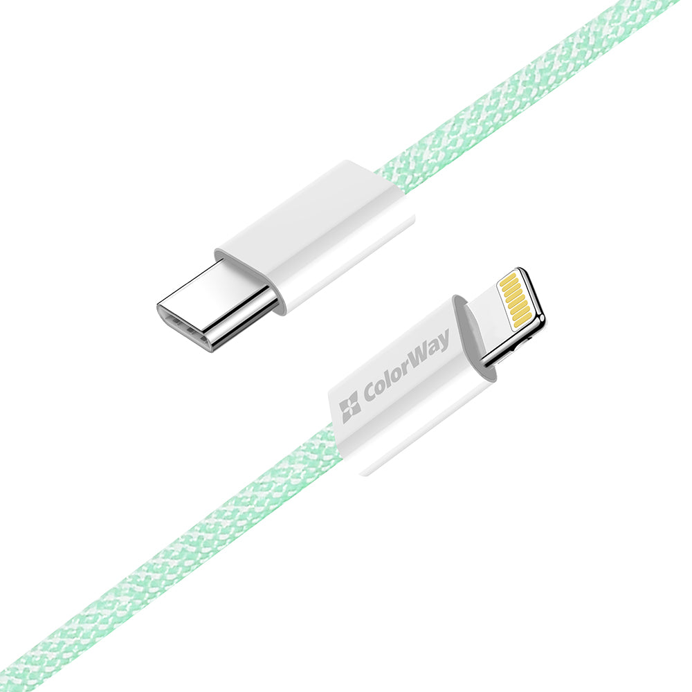 Cavo Dati e Ricarica USB-C - Lightning ColorWay CW-CBPDCL061, 27W, 1m, Verde