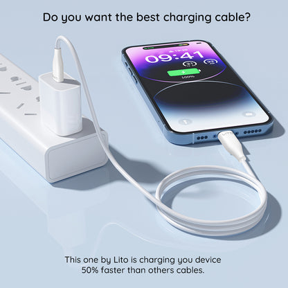 Cavo Dati e Ricarica USB-C - Lightning Lito LD03, 27W, 1m, Bianco