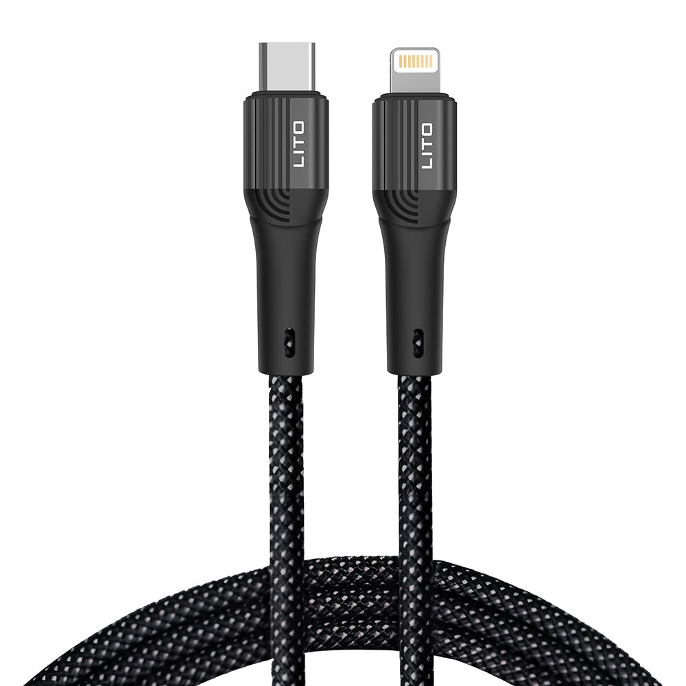 Daten- und Ladekabel USB-C - Lightning Lito LD14CL, 30W, 1m, Schwarz