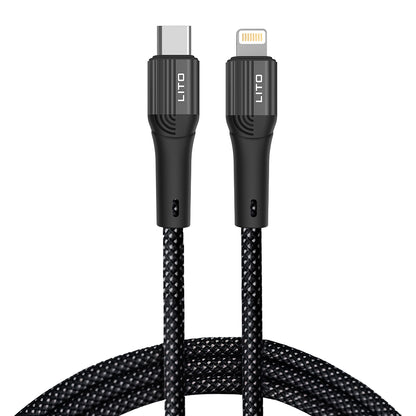 Daten- und Ladekabel USB-C - Lightning Lito LD14CL, 30W, 1m, Schwarz