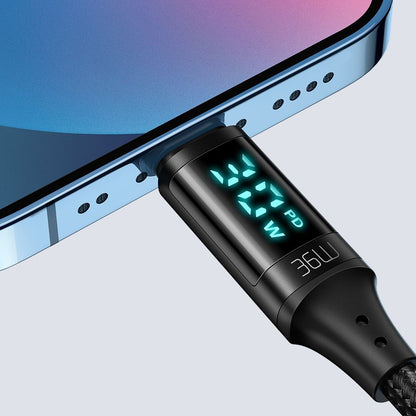 USB-C - Lightning McDodo CA-1030 Display Daten- und Ladekabel, 36W, 1.2m, Schwarz