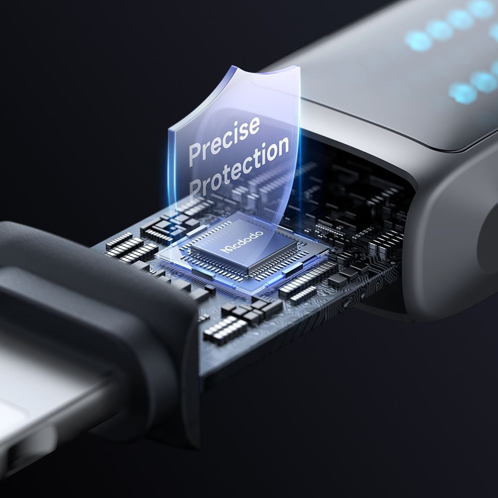 Daten- und Ladekabel USB-C - Lightning McDodo CA-2630 Display, 36W, 1.2m, Schwarz