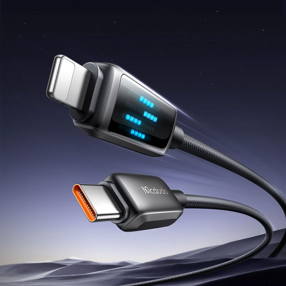 Daten- und Ladekabel USB-C - Lightning McDodo CA-2630 Display, 36W, 1.2m, Schwarz