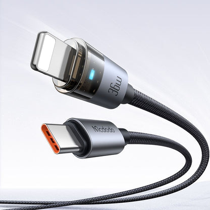 Daten- und Ladekabel USB-C - Lightning McDodo CA-6940, 36W, 1.2m, Schwarz