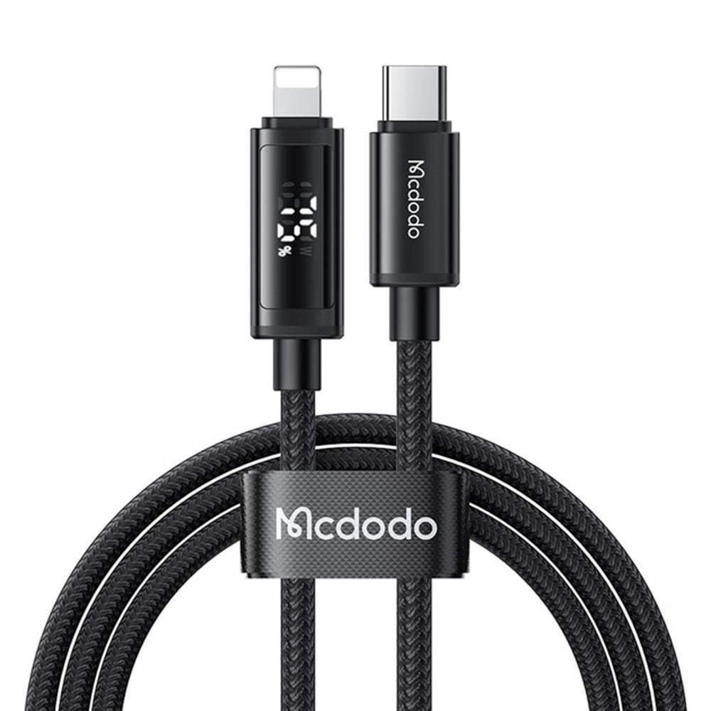 USB-C - Lightning McDodo CA-7990 Display Daten- und Ladekabel, 36W, 1.2m, Schwarz