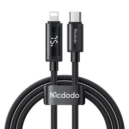 USB-C - Lightning McDodo CA-7990 Display Daten- und Ladekabel, 36W, 1.2m, Schwarz