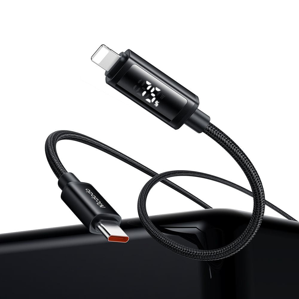USB-C - Lightning McDodo CA-7990 Display Daten- und Ladekabel, 36W, 1.2m, Schwarz
