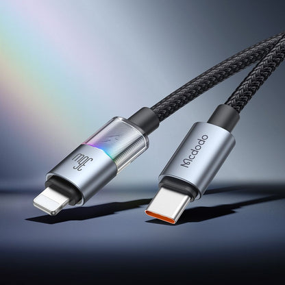 USB-C - Lightning Lade- und Datenkabel McDodo CA-8190 Colorful, 36W, 1.2m, Schwarz
