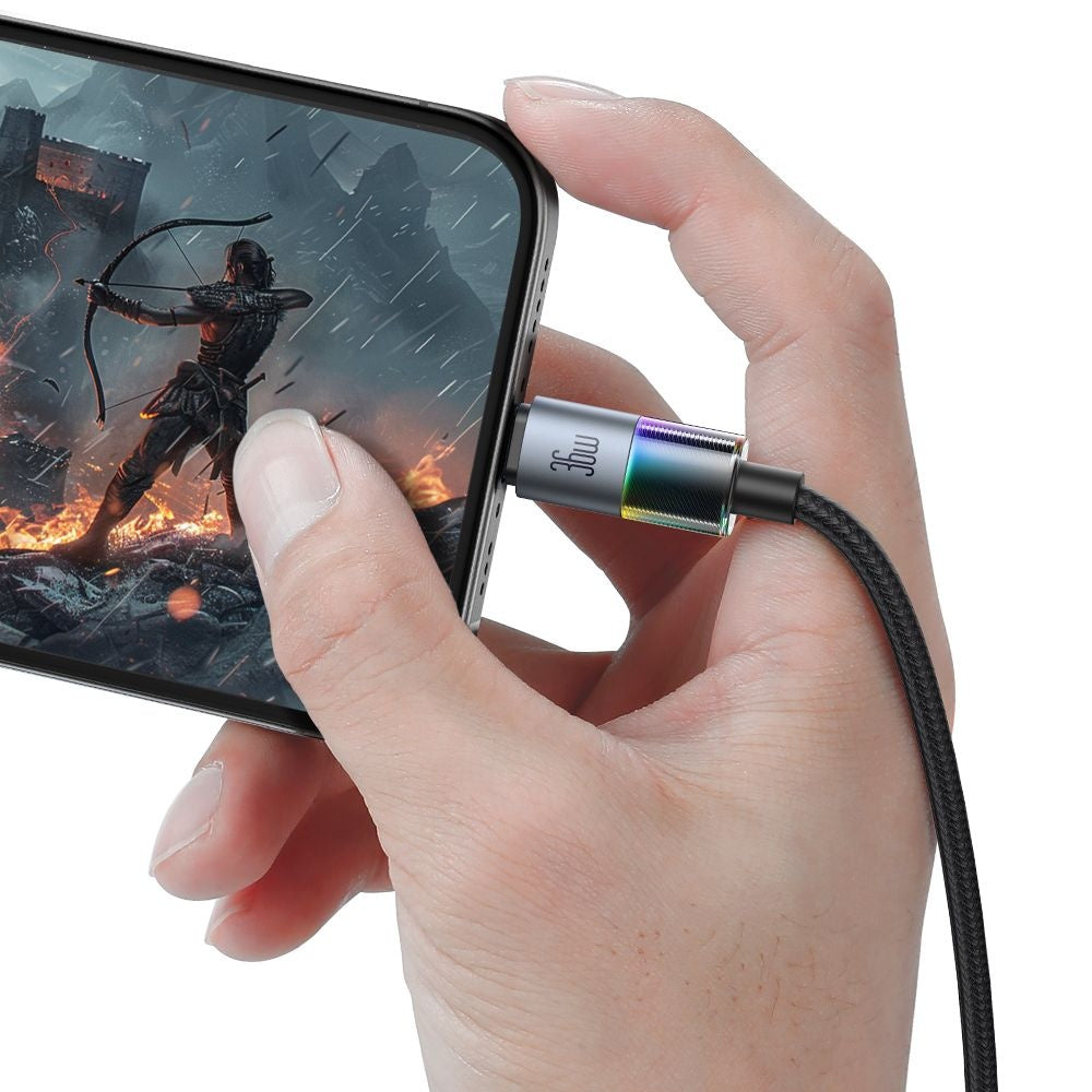 USB-C - Lightning Lade- und Datenkabel McDodo CA-8190 Colorful, 36W, 1.2m, Schwarz