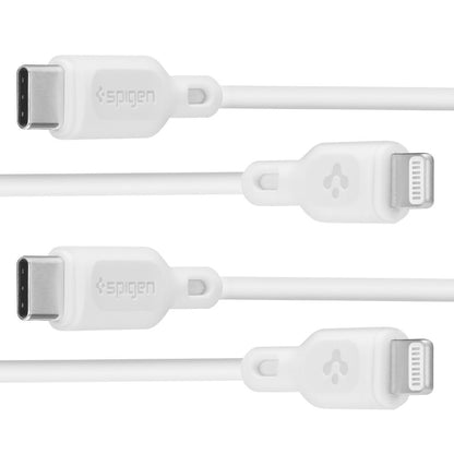 USB-C - Lightning Spigen Durasync Daten- und Ladekabel, 20W, 1m, Weiß, Set mit 2 Stück