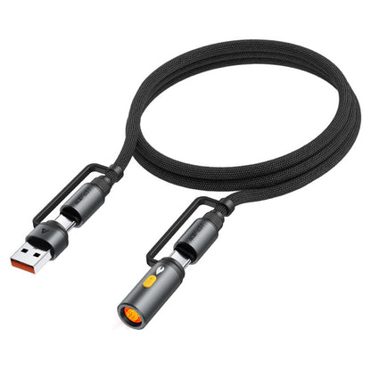 Cavo Dati e Ricarica USB-C / USB-A - USB-C / Accendisigari Elettrico Acefast J6, 60W, 1.2m, Nero
