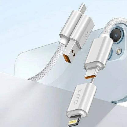 Daten- und Ladekabel USB-C / USB-A - USB-C / Lightning Lito LD21, 100W, 1m, Schwarz