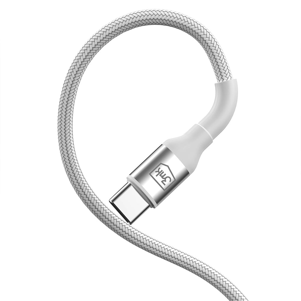 Câble de Données et de Charge USB-C - USB-C 3MK Hyper N, 100W, 1m, Blanc