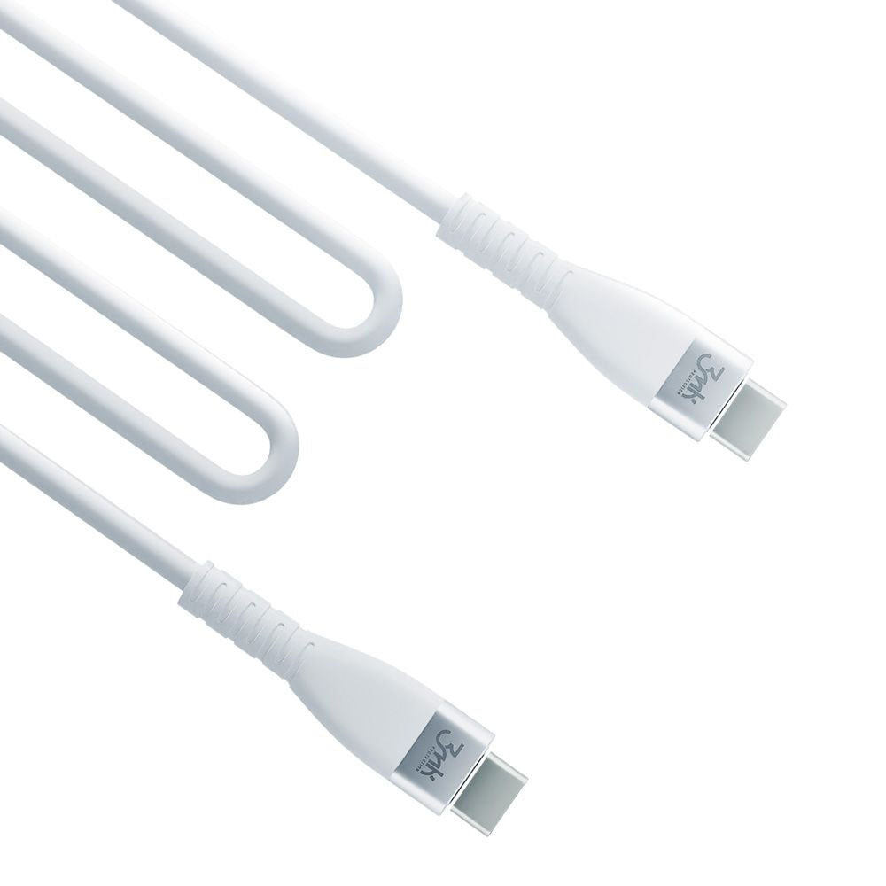 USB-C Daten- und Ladekabel - USB-C 3MK Hyper Silicone, 60W, 1m, Weiß