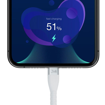 USB-C Daten- und Ladekabel - USB-C 3MK Hyper Silicone, 60W, 1m, Weiß