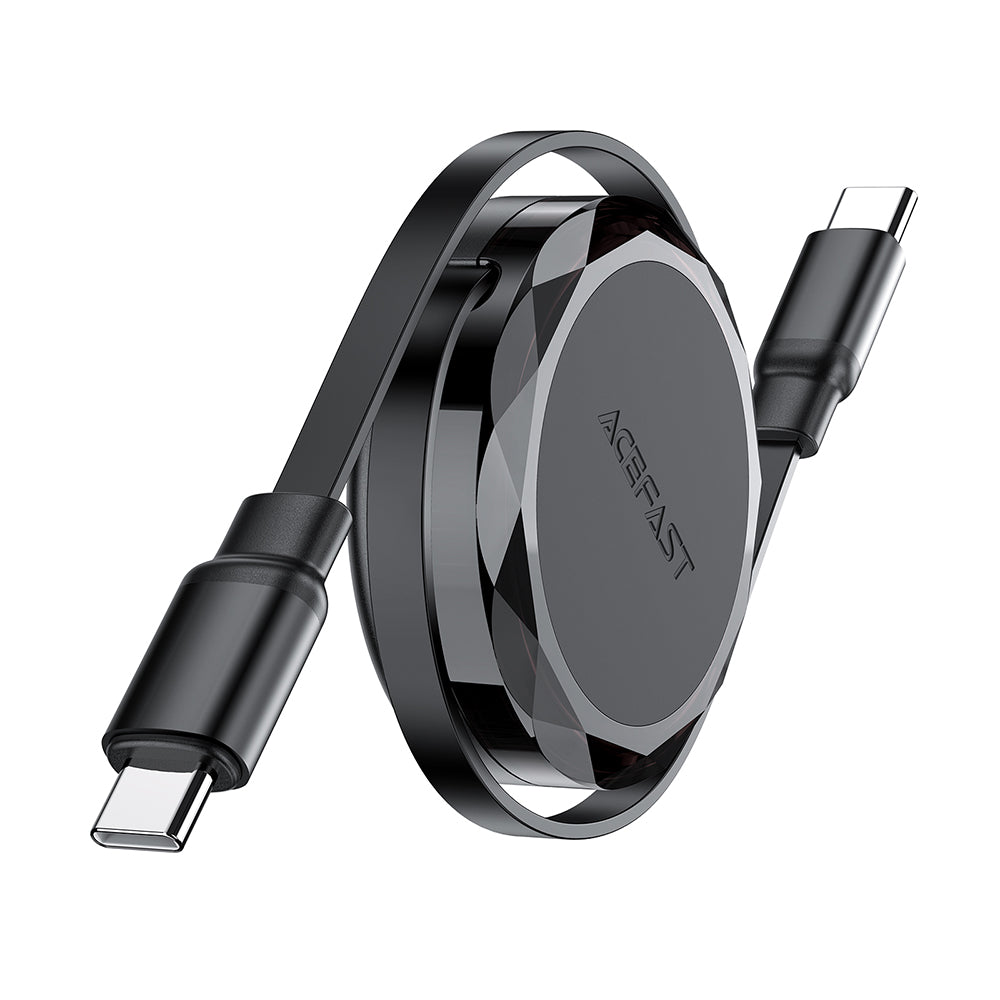 Câble de Données et de Charge USB-C - USB-C Acefast C13-03, 60W, 0.8m, Noir