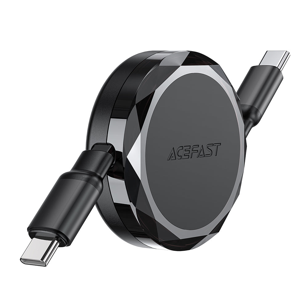 Câble de Données et de Charge USB-C - USB-C Acefast C13-03, 60W, 0.8m, Noir