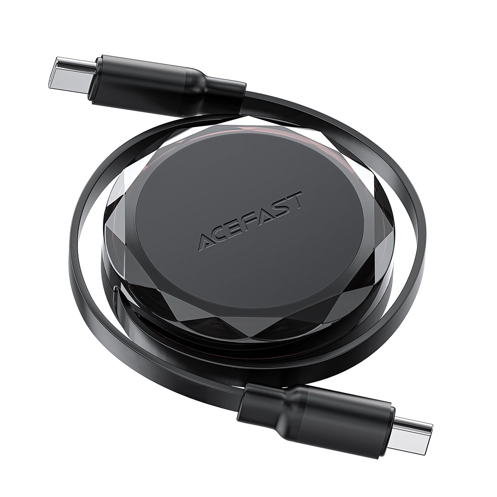 Câble de Données et de Charge USB-C - USB-C Acefast C13-03, 60W, 0.8m, Noir