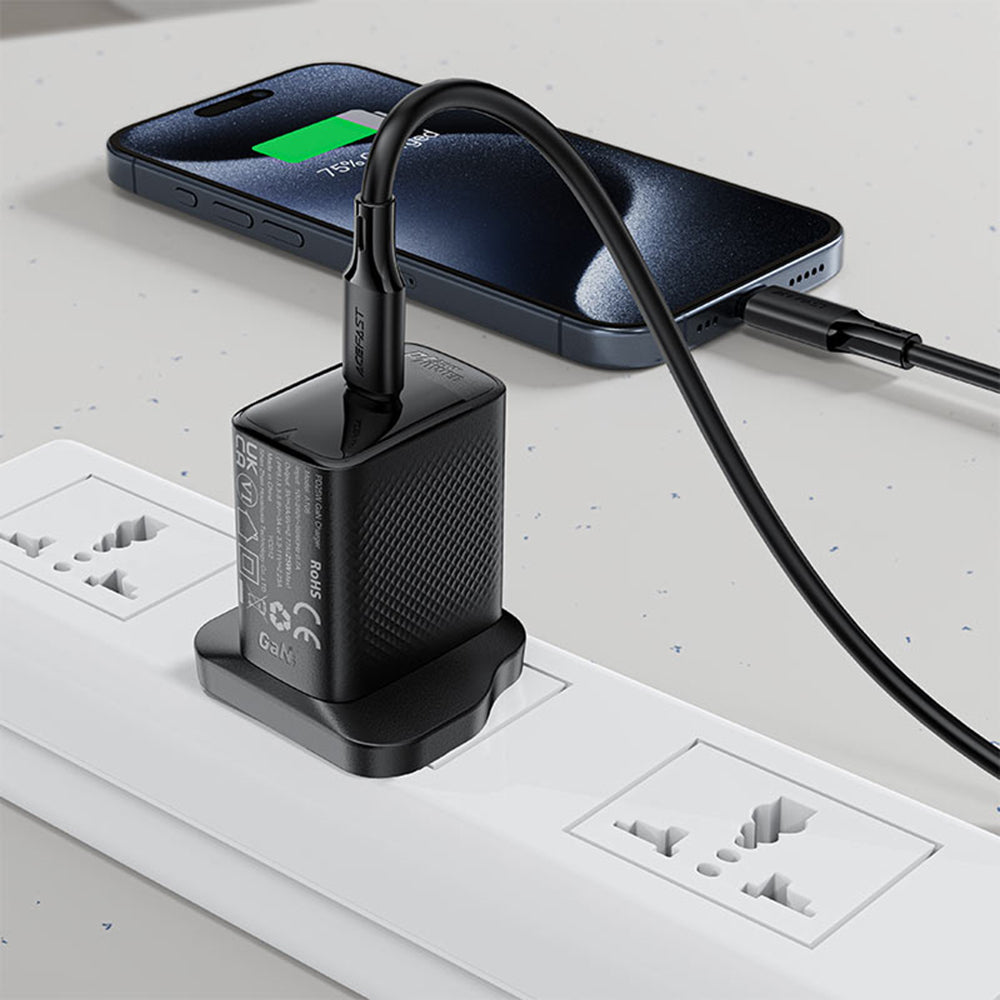 USB-C Daten- und Ladekabel - USB-C Acefast C17-03, 60W, 1,2m, Schwarz