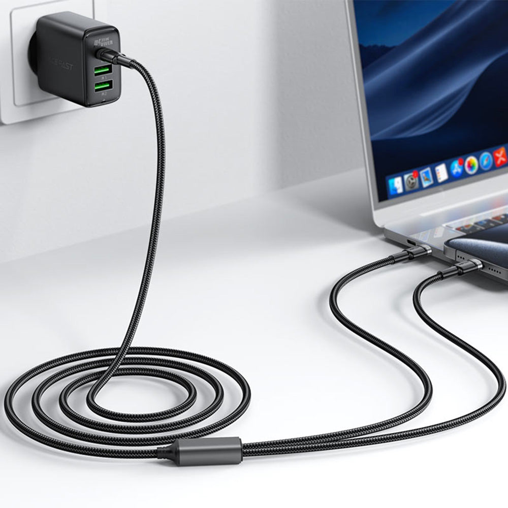USB-C Daten- und Ladekabel - 2 x USB-C Acefast C22-02, 100W, 1,25m, Schwarz