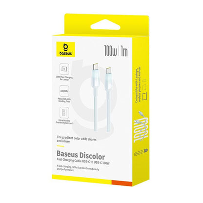USB-C Daten- und Ladekabel - USB-C Baseus Discolor, 100W, 1m, Blau Grün E0420702