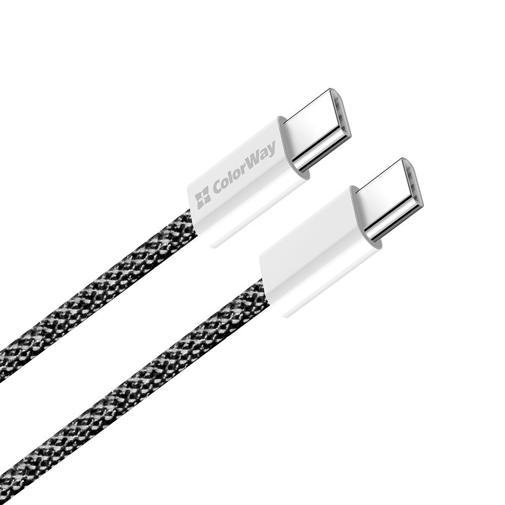 Câble de Données et de Charge USB-C - USB-C ColorWay CW-CBPDCC061, 60W, 1m, Noir