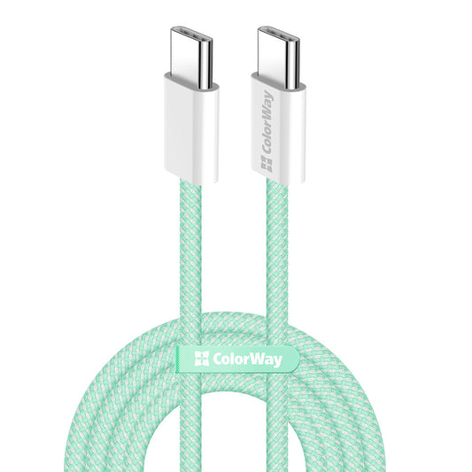 Daten- und Ladekabel USB-C - USB-C ColorWay CW-CBPDCC061, 60W, 1m, Grün