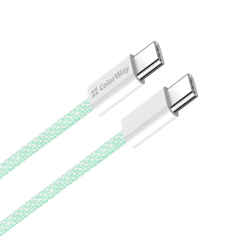 Cavo Dati e Ricarica USB-C - USB-C ColorWay CW-CBPDCC061, 60W, 1m, Verde