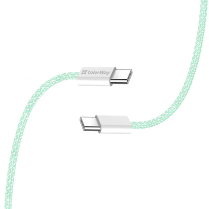 Cavo Dati e Ricarica USB-C - USB-C ColorWay CW-CBPDCC061, 60W, 1m, Verde