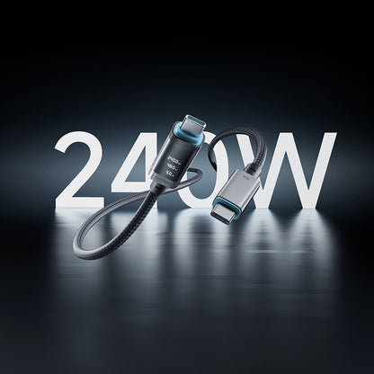 USB-C Daten- und Ladekabel - USB-C Cuktech CTC620P Display, 240W, 2m, Schwarz CCTC620POSBK