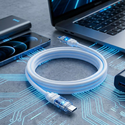 Daten- und Ladekabel USB-C - USB-C Lito LD05, 60W, 1m, Weiß