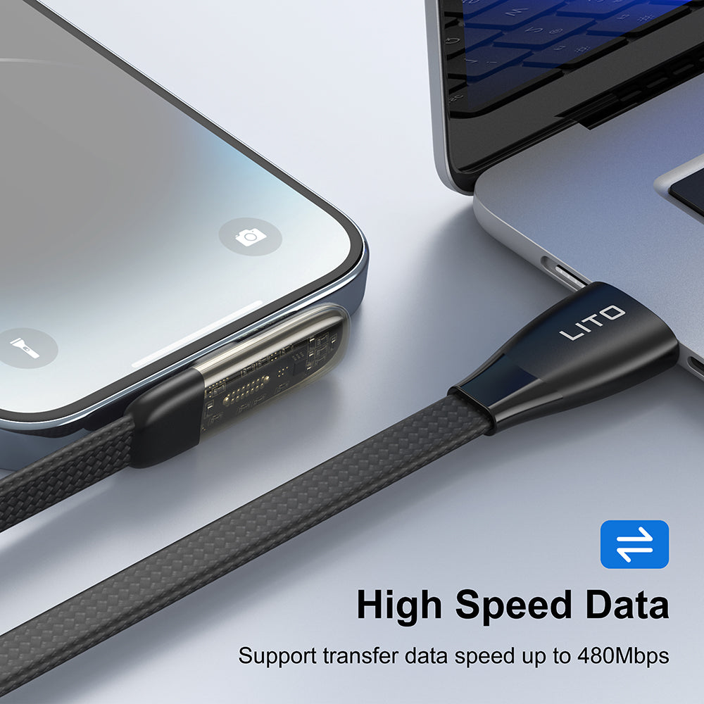 USB-C Data and Charging Cable - USB-C Lito LD11CC, 60W, 1m, Black