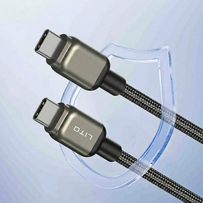 Daten- und Ladekabel USB-C - USB-C Lito LD17, 100W, 1m, Schwarz