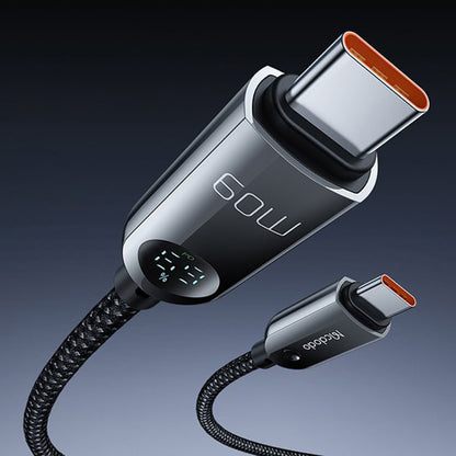 USB-C Daten- und Ladekabel - USB-C McDodo CA-4780 Display, 60W, 1.2m, Schwarz
