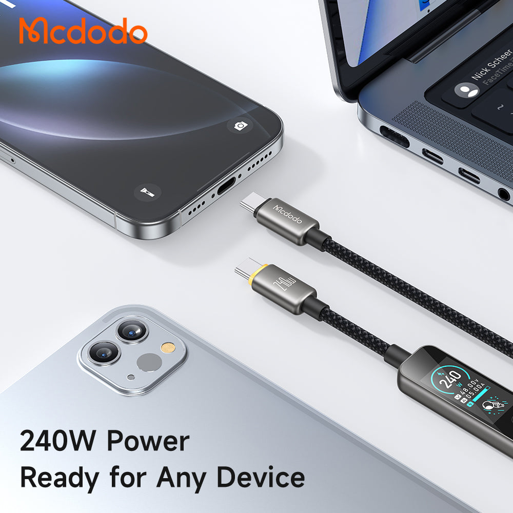 Cavo Dati e Ricarica USB-C - USB-C McDodo CA-8750 Display, 240W, 1,2m, Nero
