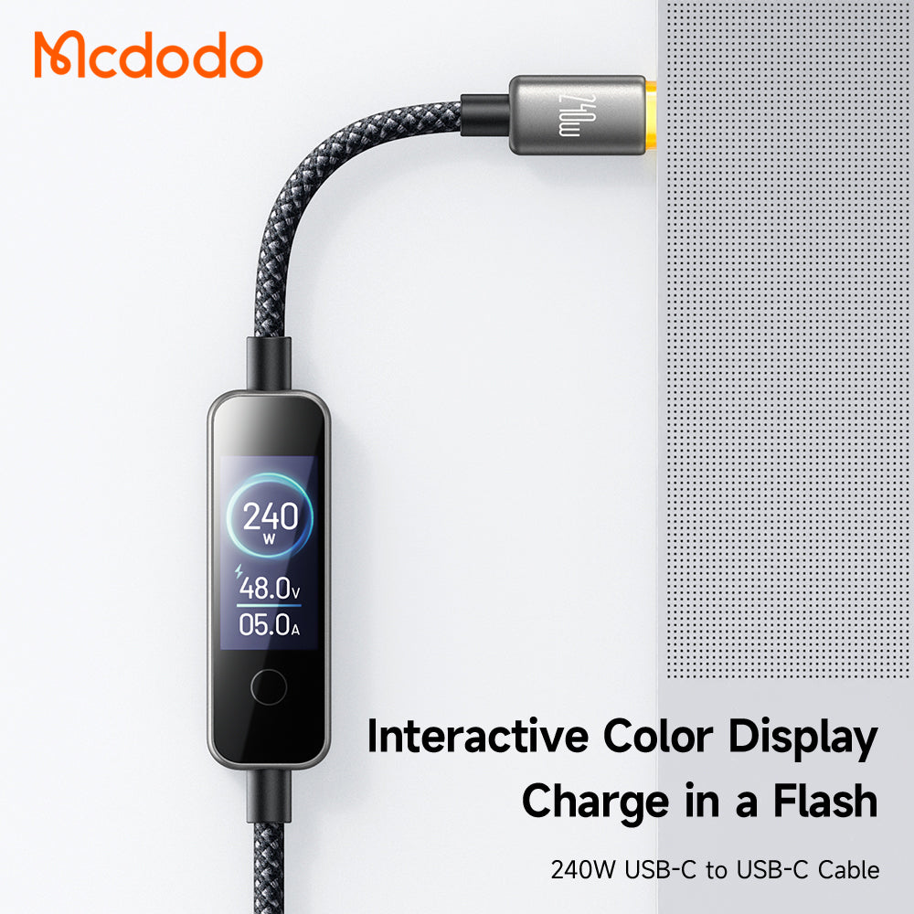 Cavo Dati e Ricarica USB-C - USB-C McDodo CA-8750 Display, 240W, 1,2m, Nero