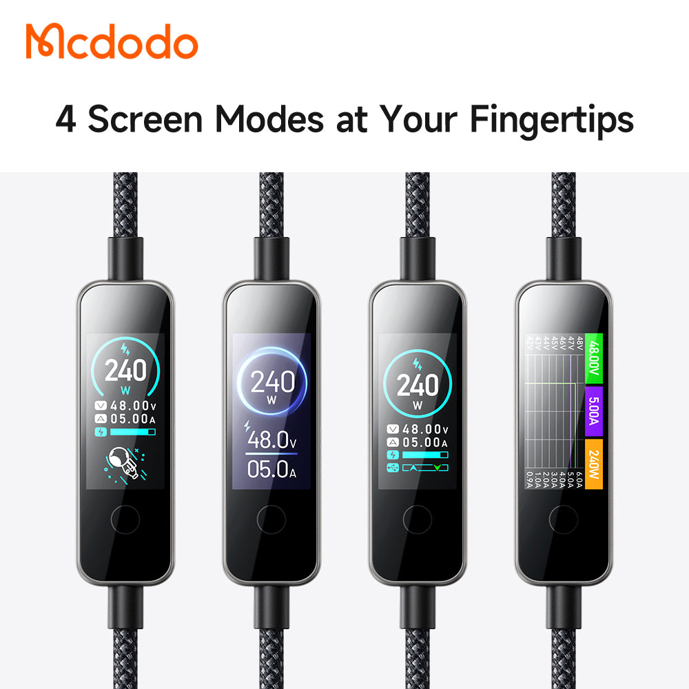 Cavo Dati e Ricarica USB-C - USB-C McDodo CA-8750 Display, 240W, 1,2m, Nero
