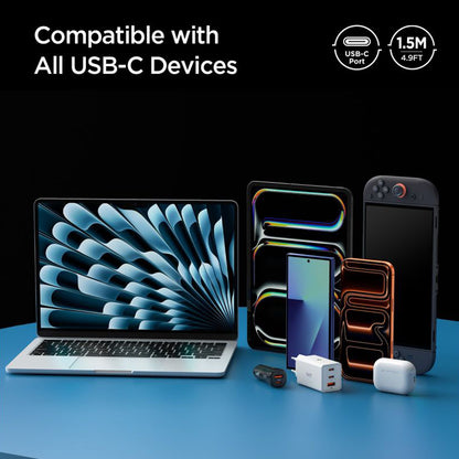 Câble de Données et de Charge USB-C - USB-C Spigen EB10010CC, 100W, 1m, Blanc