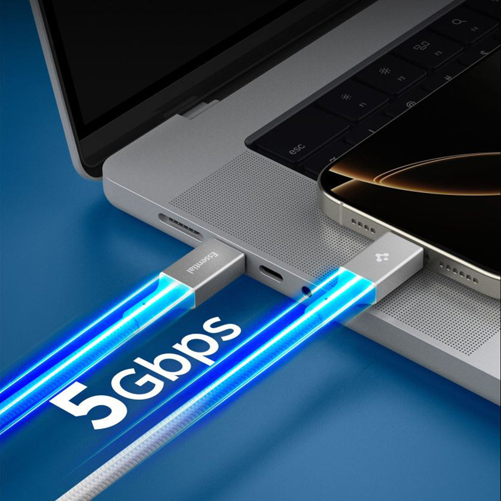 Câble de Données et de Charge USB-C - USB-C Spigen EB10010CC, 100W, 1m, Blanc